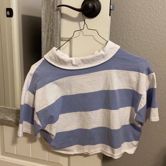 tillys striped collared cropped tee - Picture 4 of 4
